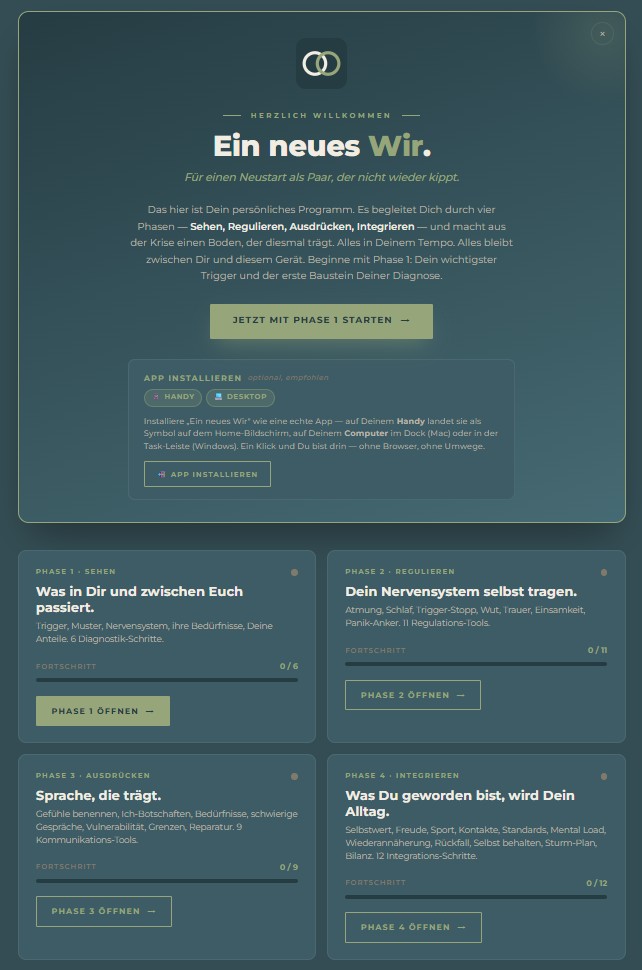 Ein neues Wir · Deine Plattform